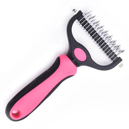 Double Sided Undercoat Rake for Dogs Cats – Deshedding Dematting Brush, 17+9 Teeth Pet Grooming Comb Removes Tangles & Loose Hair, Reduces Shedding 95%, Ergonomic Non-Slip Handle, Extra-Wide Pet Self Grooming Tool Christmas Pet Supplies Gift